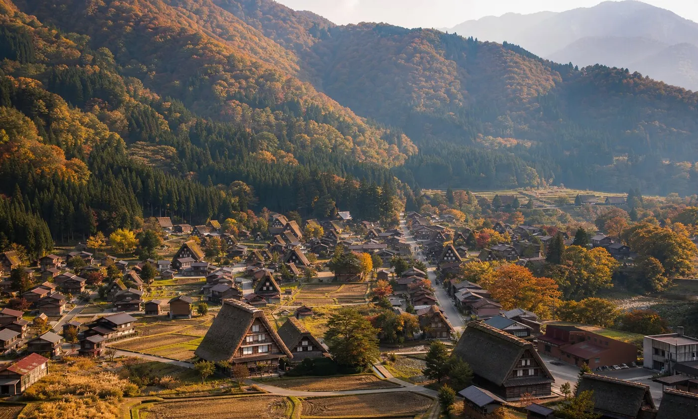 白川鄉合掌村聚落與秋色山谷,北陸飛驒自由行示意